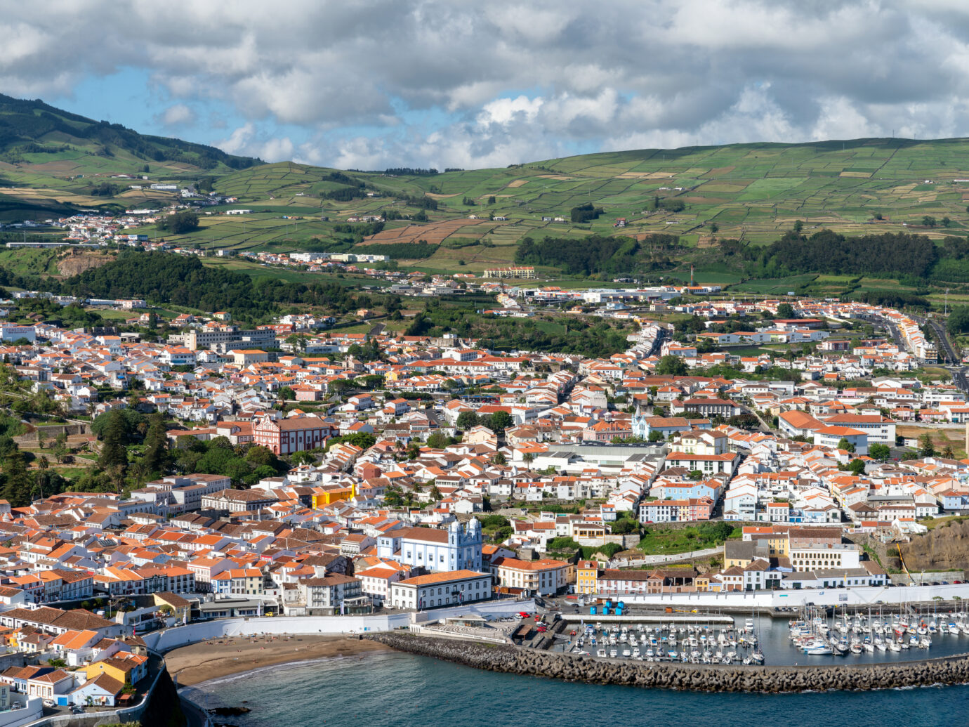 Town of Angra do Heroismo on Terciera Island, Azores