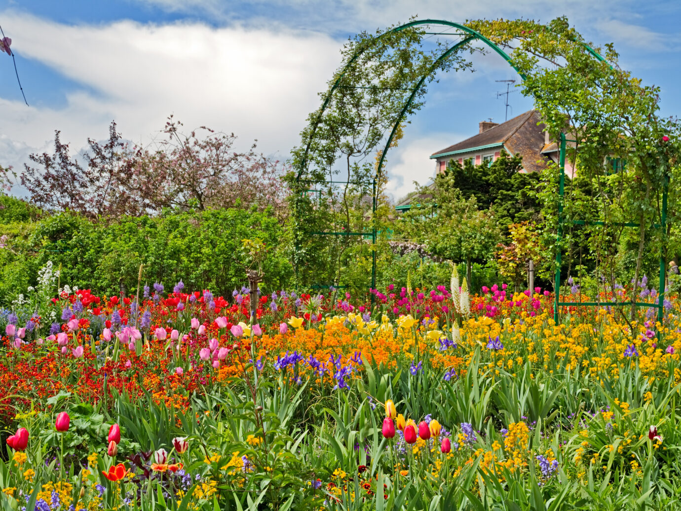 Beautiful garden at spring, Giverny, France.