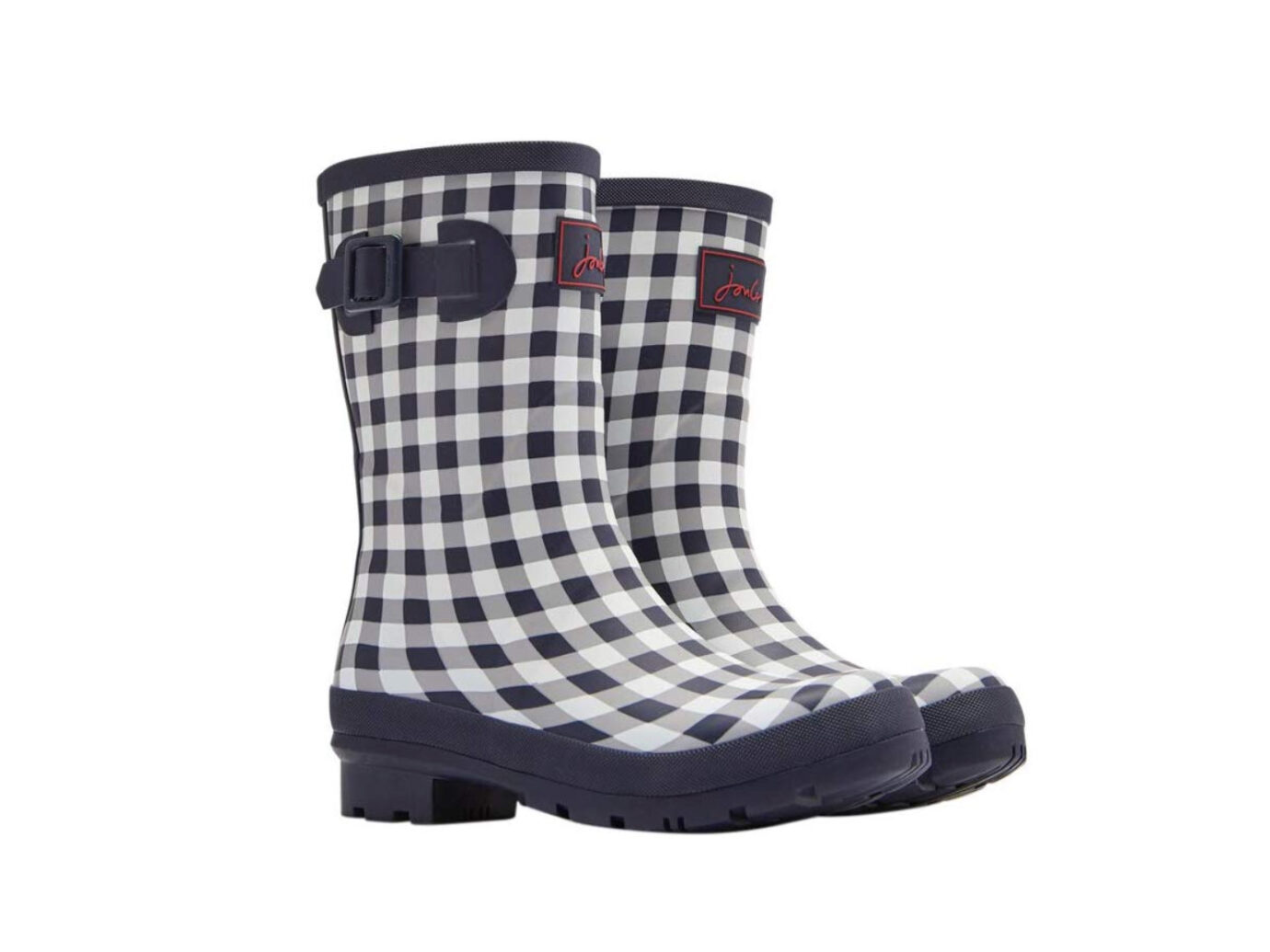 Joules Molly Mid-Height Printed Rain Boot in gingham