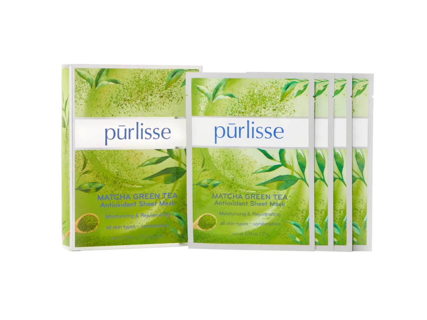 Purlisse Matcha Green Tea Antioxidant Sheet Masks