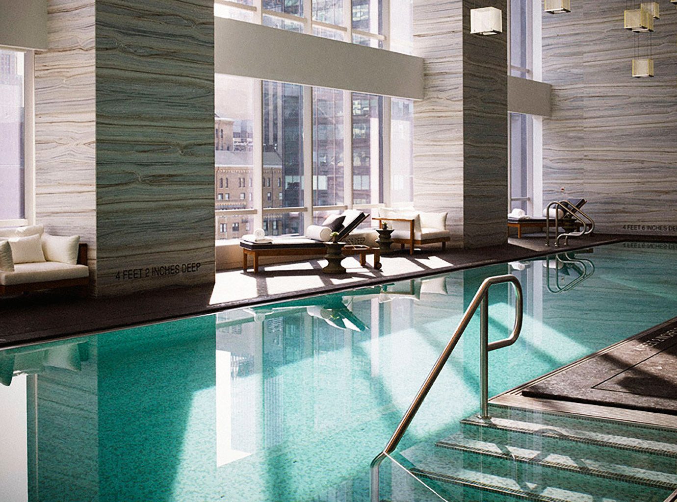 Hotels Lounge Luxury NYC Pool window swimming pool floor indoor property ro...