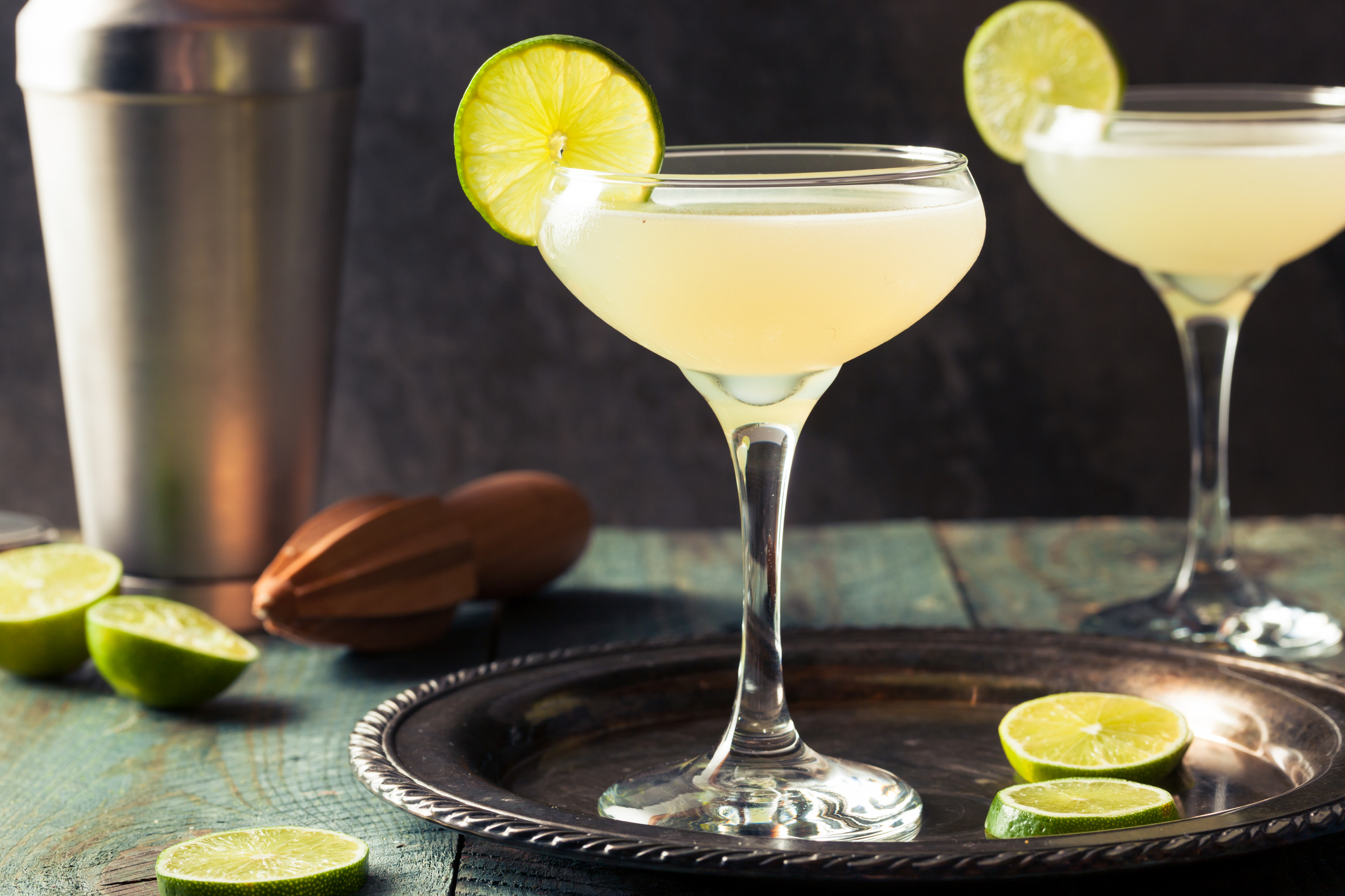 Classic Lime Daiquiri Cocktail with a Garnish