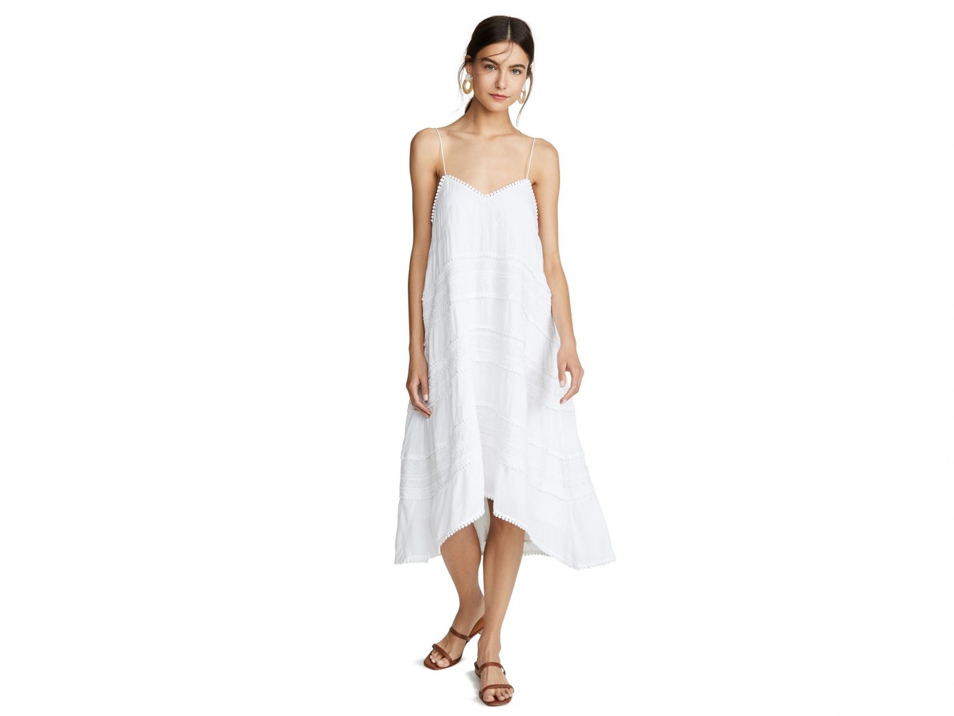 white flowing beach dress